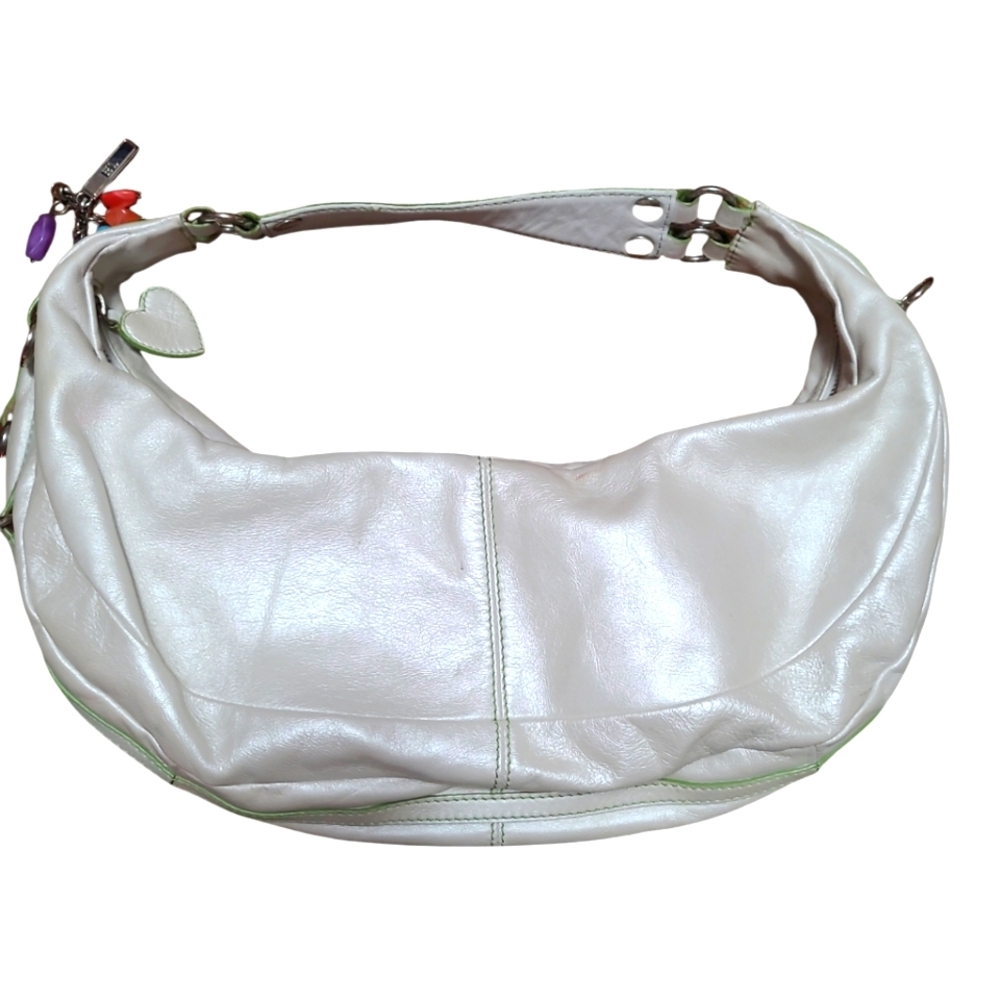 Elliott Lucca White Leather Hobo Bag